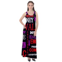 Love Friendship Friends Heart Sleeveless Velour Maxi Dress