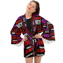 Love Friendship Friends Heart Long Sleeve Kimono