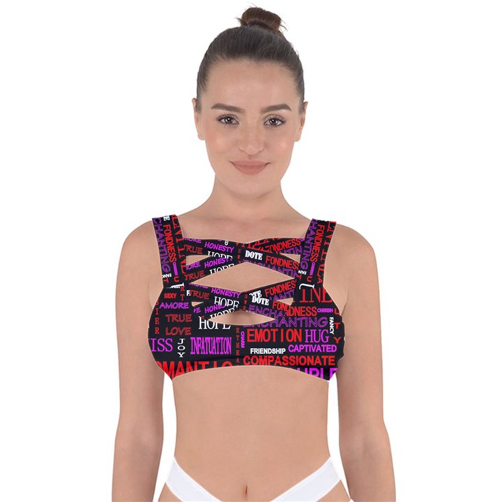 Love Friendship Friends Heart Bandaged Up Bikini Top