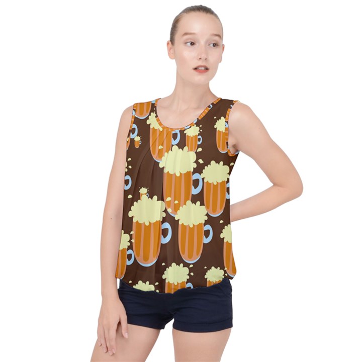 Drink Bubble Hem Chiffon Tank Top