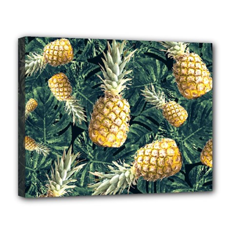 Pattern Ananas Tropical Canvas 14  X 11  (stretched) by kcreatif