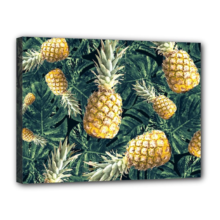 Pattern Ananas Tropical Canvas 16  x 12  (Stretched)