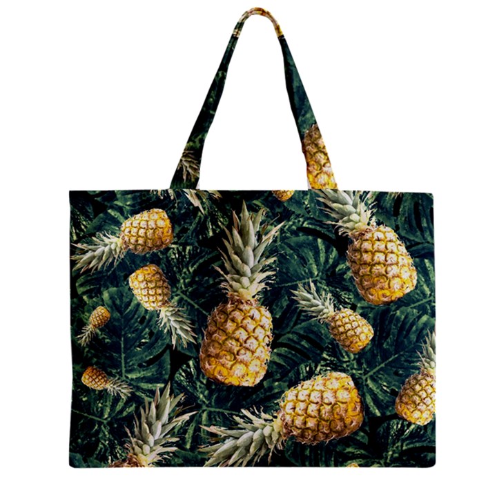 Pattern Ananas Tropical Zipper Mini Tote Bag