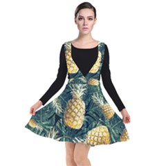 Pattern Ananas Tropical Plunge Pinafore Dress by kcreatif