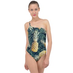 Pattern Ananas Tropical Classic One Shoulder Swimsuit by kcreatif