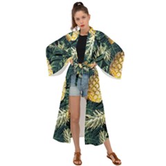 Pattern Ananas Tropical Maxi Kimono