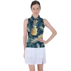 Pattern Ananas Tropical Women s Sleeveless Polo Tee