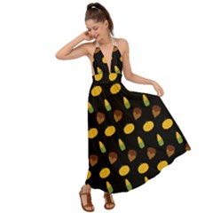 Pumpkin Backless Maxi Beach Dress