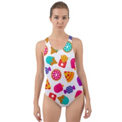 Candies Are Love Cut-out Back One Piece Swimsuit by designsbymallika