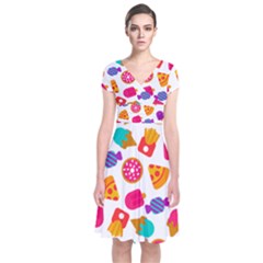 Candies Are Love Short Sleeve Front Wrap Dress by designsbymallika