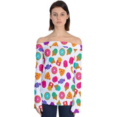 Candies Are Love Off Shoulder Long Sleeve Top by designsbymallika