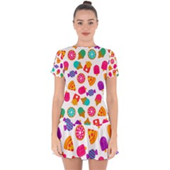 Candies Are Love Drop Hem Mini Chiffon Dress by designsbymallika