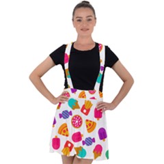 Candies Are Love Velvet Suspender Skater Skirt