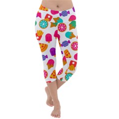 Candies Are Love Lightweight Velour Capri Yoga Leggings by designsbymallika