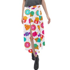 Candies Are Love Velour Split Maxi Skirt by designsbymallika