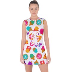 Candies Are Love Lace Up Front Bodycon Dress by designsbymallika