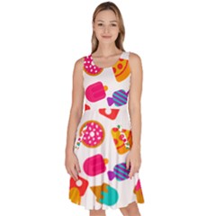 Candies Are Love Knee Length Skater Dress With Pockets