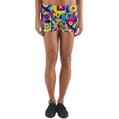 Doodle Pattern Yoga Shorts by designsbymallika