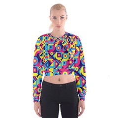 Doodle Pattern Cropped Sweatshirt by designsbymallika