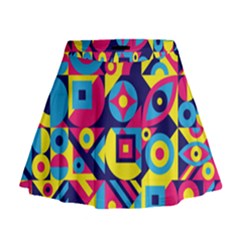 Doodle Pattern Mini Flare Skirt by designsbymallika