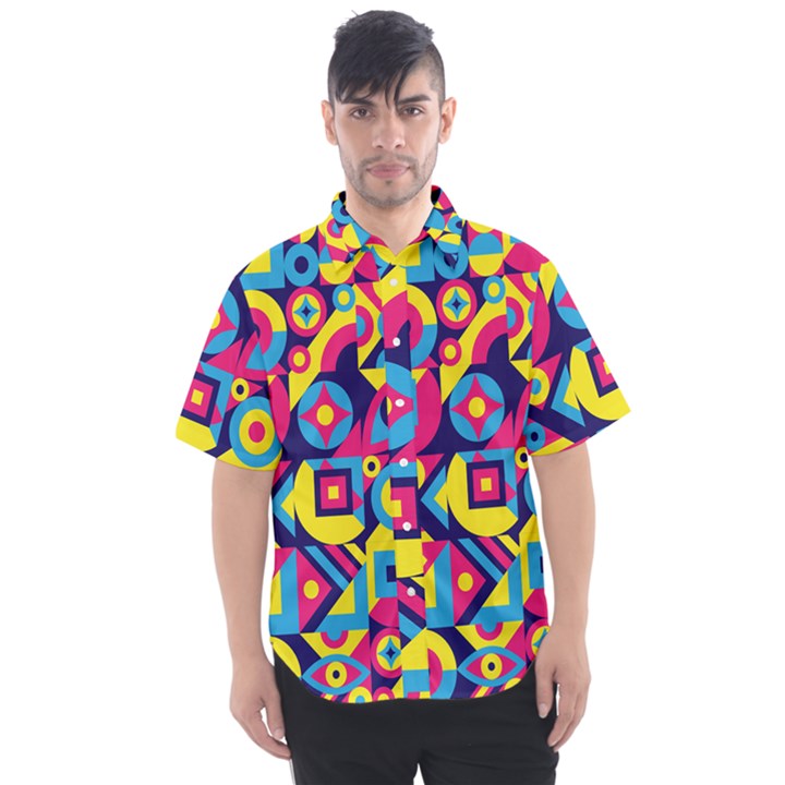 DOODLE PATTERN Men s Short Sleeve Shirt