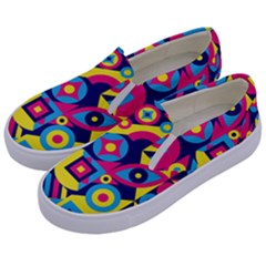 Doodle Pattern Kids  Canvas Slip Ons by designsbymallika