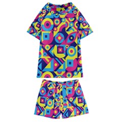 Doodle Pattern Kids  Swim Tee And Shorts Set by designsbymallika