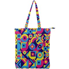 Doodle Pattern Double Zip Up Tote Bag by designsbymallika