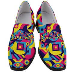 Doodle Pattern Women s Chunky Heel Loafers by designsbymallika