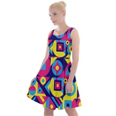 Doodle Pattern Knee Length Skater Dress