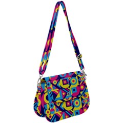 Doodle Pattern Saddle Handbag