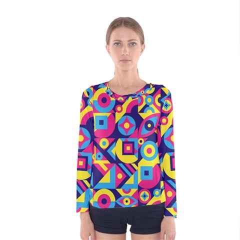 Doodle Pattern Women s Long Sleeve Tee by designsbymallika