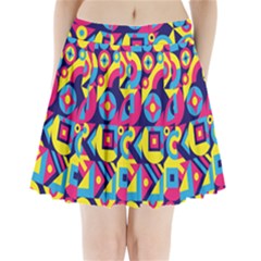 Doodle Pattern Pleated Mini Skirt by designsbymallika