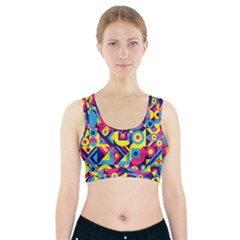 Doodle Pattern Sports Bra With Pocket by designsbymallika