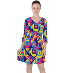 Doodle Pattern Ruffle Dress by designsbymallika