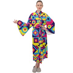 Doodle Pattern Maxi Velour Kimono by designsbymallika