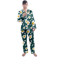 Wanna Have Some Egg? Men s Satin Pajamas Long Pants Set by designsbymallika