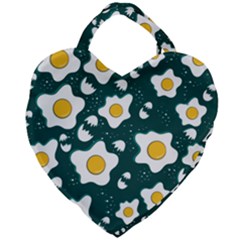 Wanna Have Some Egg? Giant Heart Shaped Tote by designsbymallika