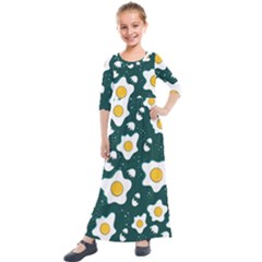 Wanna Have Some Egg? Kids  Quarter Sleeve Maxi Dress by designsbymallika