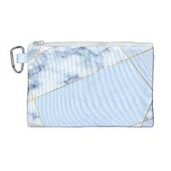 Blue Marble Print Canvas Cosmetic Bag (large) by designsbymallika