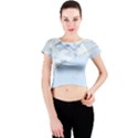 BLUE MARBLE PRINT Crew Neck Crop Top View1