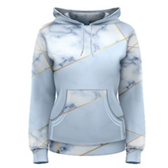 Blue Marble Print Women s Pullover Hoodie by designsbymallika