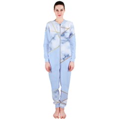 Blue Marble Print Onepiece Jumpsuit (ladies) 