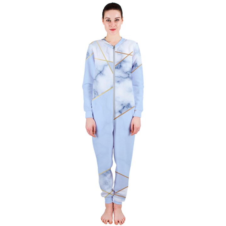 BLUE MARBLE PRINT OnePiece Jumpsuit (Ladies) 