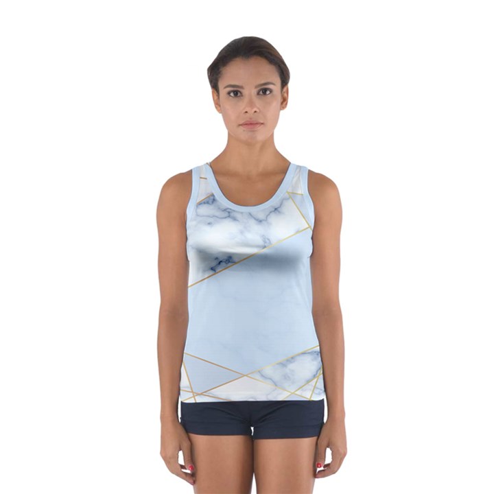 BLUE MARBLE PRINT Sport Tank Top 