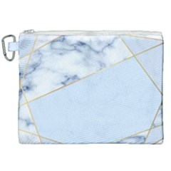 Blue Marble Print Canvas Cosmetic Bag (xxl) by designsbymallika