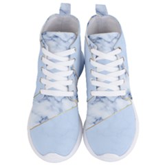 Blue Marble Print Women s Lightweight High Top Sneakers by designsbymallika