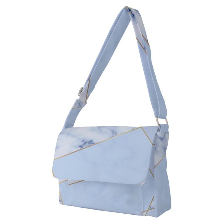 BLUE MARBLE PRINT Full Print Messenger Bag (M)