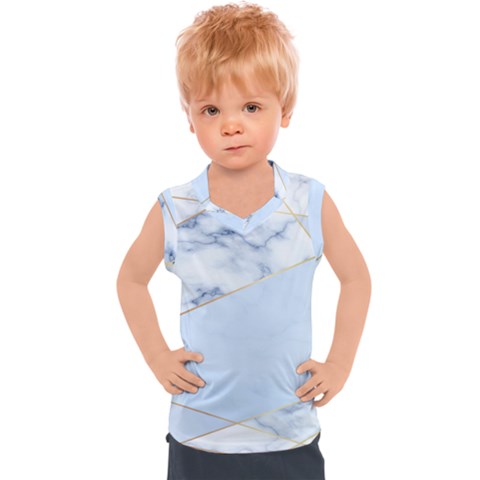 Blue Marble Print Kids  Sport Tank Top by designsbymallika