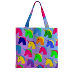 Unicorn Love Zipper Grocery Tote Bag by designsbymallika